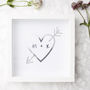Carved Heart Personalised Framed Print, thumbnail 2 of 6