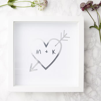 Carved Heart Personalised Framed Print, 2 of 6