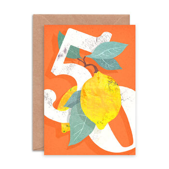 50th Birthday Illustrated Lemon Card, 2 of 2