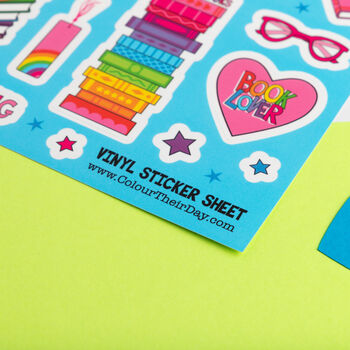 Reading And Books A5 Vinyl Sticker Sheet, 5 of 9