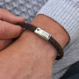Mens Personalised Message Woven Leather Bracelet, thumbnail 2 of 8