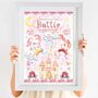 Personalised Keepsake Birth Print Rainbow Unicorns, thumbnail 1 of 4