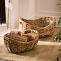 Wicker Two Tone Boat Log Basket, thumbnail 5 of 5