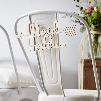 Personalised Wooden Arrow Chair Sign, 5 of 6