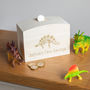 Personalised Dinosaur Wood Money Box, thumbnail 1 of 2