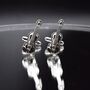 Violin Silver Cufflinks Gift For Musicians 316 L Stainless Steel Rock Accessory, thumbnail 1 of 4