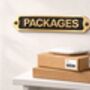 Heritage Brass Packages Door Plaque With Black Finish, thumbnail 4 of 6