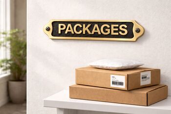 Heritage Brass Packages Door Plaque With Black Finish, 4 of 6