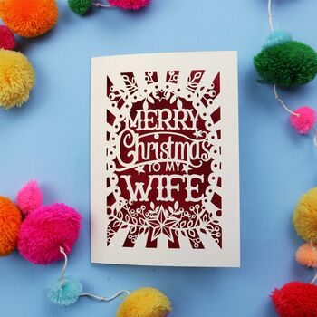 Papercut Wife Christmas Card, 5 of 7