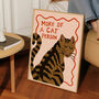 Cat Person Illustrated Cat Print, thumbnail 1 of 10