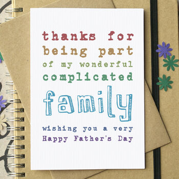 Complicated Family Thank You Step Parent Card, 2 of 4