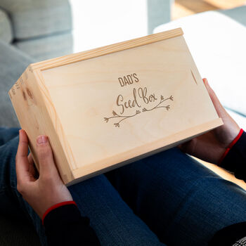 Personalised Seed Box With Sliding Lid Gardening Gift, 2 of 5