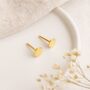 18ct Gold Plated Sterling Silver Disc Stud Earrings – 3mm, thumbnail 1 of 5