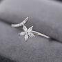 Cz Flower Open Ring In Sterling Silver, thumbnail 3 of 12