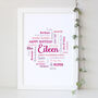 Personalised 60th Birthday Word Art Gift For Her, thumbnail 5 of 9