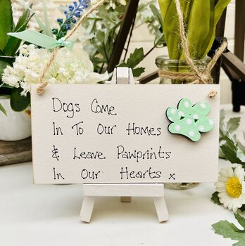 Dog Pawprints Hearts Pet Card Alternative Sign, 2 of 2