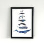 Whales Of The World A4 Foiled Art Print, thumbnail 1 of 3