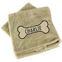 Personalised Bone Brown Microfiber Pet Towel, thumbnail 6 of 6