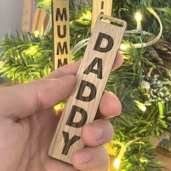 Personalised Name Bar Christmas Tree Decoration, 2 of 6