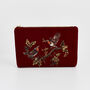 Robin Love Embroidered Red Medium Pouch, thumbnail 1 of 7