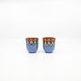 Set Of Two Ceramic Espresso Cups In Sky Blue, thumbnail 2 of 3