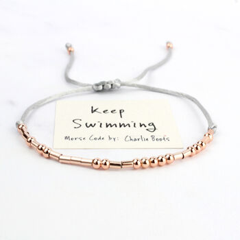 Morse Code 'Keep Swimming' Friendship Bracelet, 2 of 9
