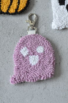 Spooky Punch Needle Keyring And Bag Tag, 5 of 7
