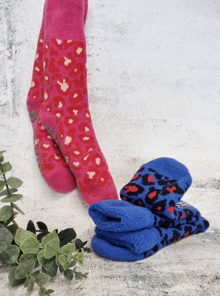 Leopard Print Slipper Socks By Posh Totty Designs Interiors