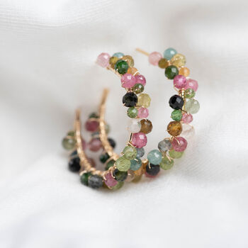 Multicoloured Tourmaline Hoops, 2 of 10