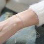 Double Layer Bracelet With Dainty And Satellite Chain, thumbnail 4 of 10