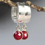 Real Ruby Huggie Earrings In Gold Or Silver, thumbnail 10 of 12
