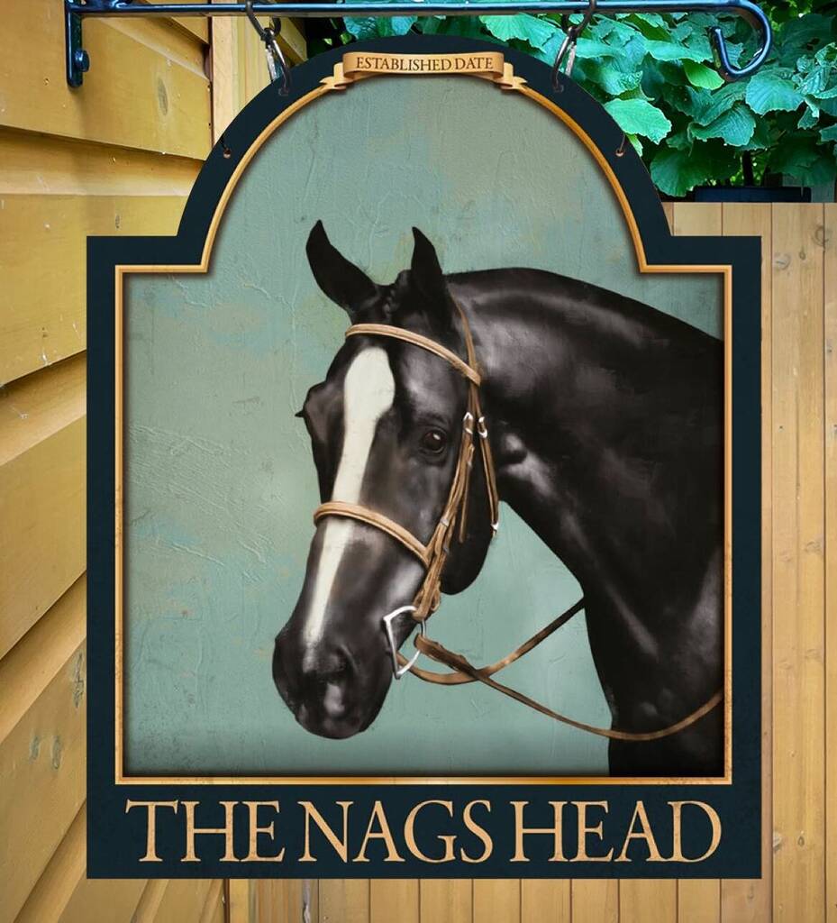 Nags Head Personalised Home Pub Sign Man Cave Sign By Two Fat Blokes ...
