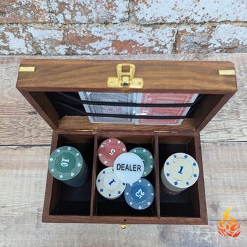 Wooden Mini Game Night Poker Set, 6 of 7