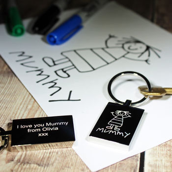 Keyring With A Child's Drawing Or Writing, 2 of 4