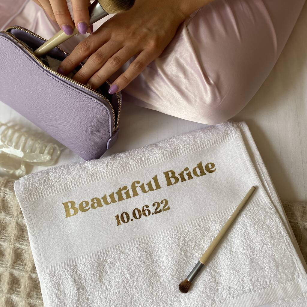 Personalised Bride Wedding Makeup Towel, 1 of 5