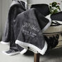 Personalised Pearl Wedding Anniversary Charcoal Throw, thumbnail 2 of 3