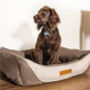 Luxury Faux Linen Dog Bed, thumbnail 1 of 5