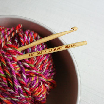 Eat Sleep Engraved Crochet Hook, 2 of 6