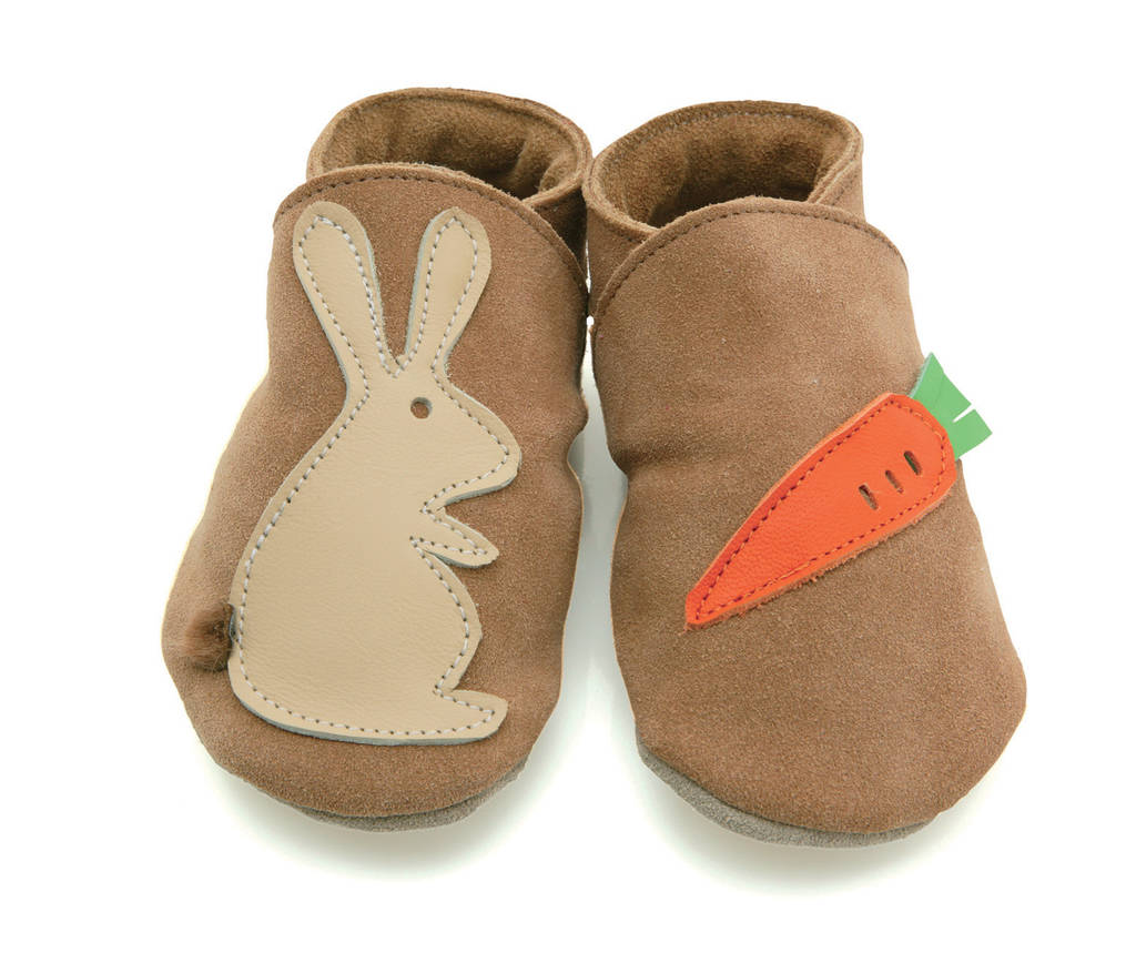 Boys Or Girls Soft Leather Baby Shoes Rabbit And Carrot By starchild shoes