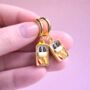 18ct Gold Plated Tinned Sardine Huggie Earrings, thumbnail 1 of 4