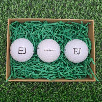 Three Branded Golf Balls Personalised With Any Name Or Initials, 3 of 7