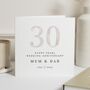 30th Pearl Anniversary Card Personalised Mum And Dad, thumbnail 1 of 7