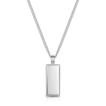 Tall Ingot Tag Men's Necklace 925 Sterling Silver, 6 of 6
