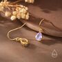 Sterling Silver Amethyst Purple Pear Cut Cz Drop Earrings, thumbnail 7 of 11
