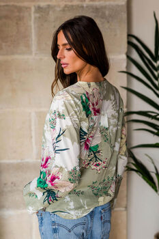 Indian Cotton Tropical Printed Top, 2 of 4