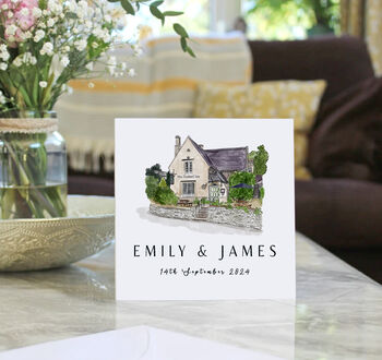 Personalised Wedding Venue Portrait Greeting Card, 2 of 5