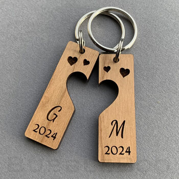 Couples Keyrings. Matching Personalised Key Fobs, 6 of 7