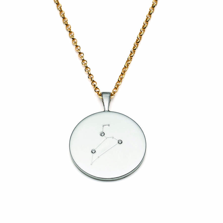 Constellation Necklace With Diamonds Leo Star Sign, 1 of 2