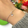 Sterling Silver Thank You Bridesmaid Mini Leaf Bracelet, thumbnail 9 of 11