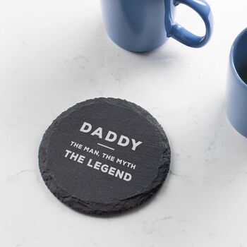 Father's Day 'The Legend' Natural Slate Coaster, 5 of 6